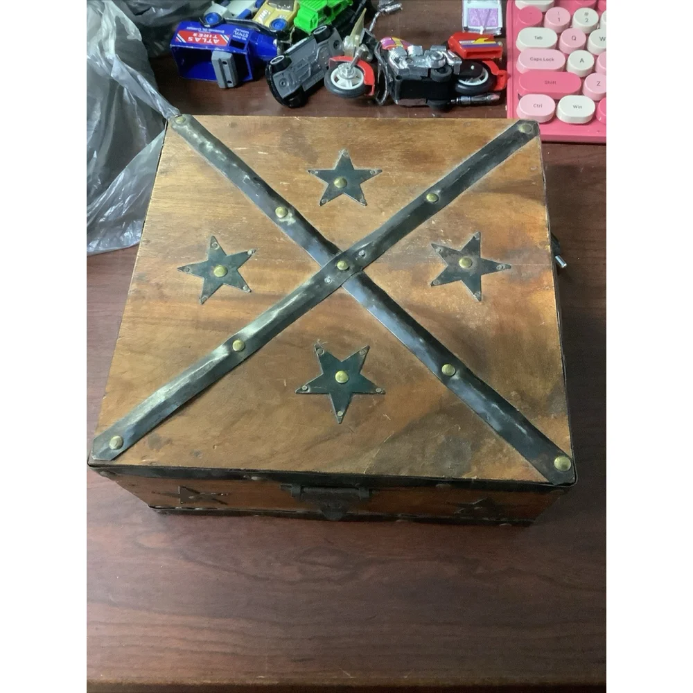 Vintage decorative wooden box Handmade wooden keepsake stars Rustic Cottage